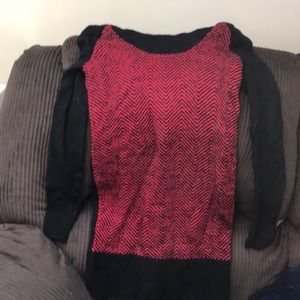 Red and black sweater